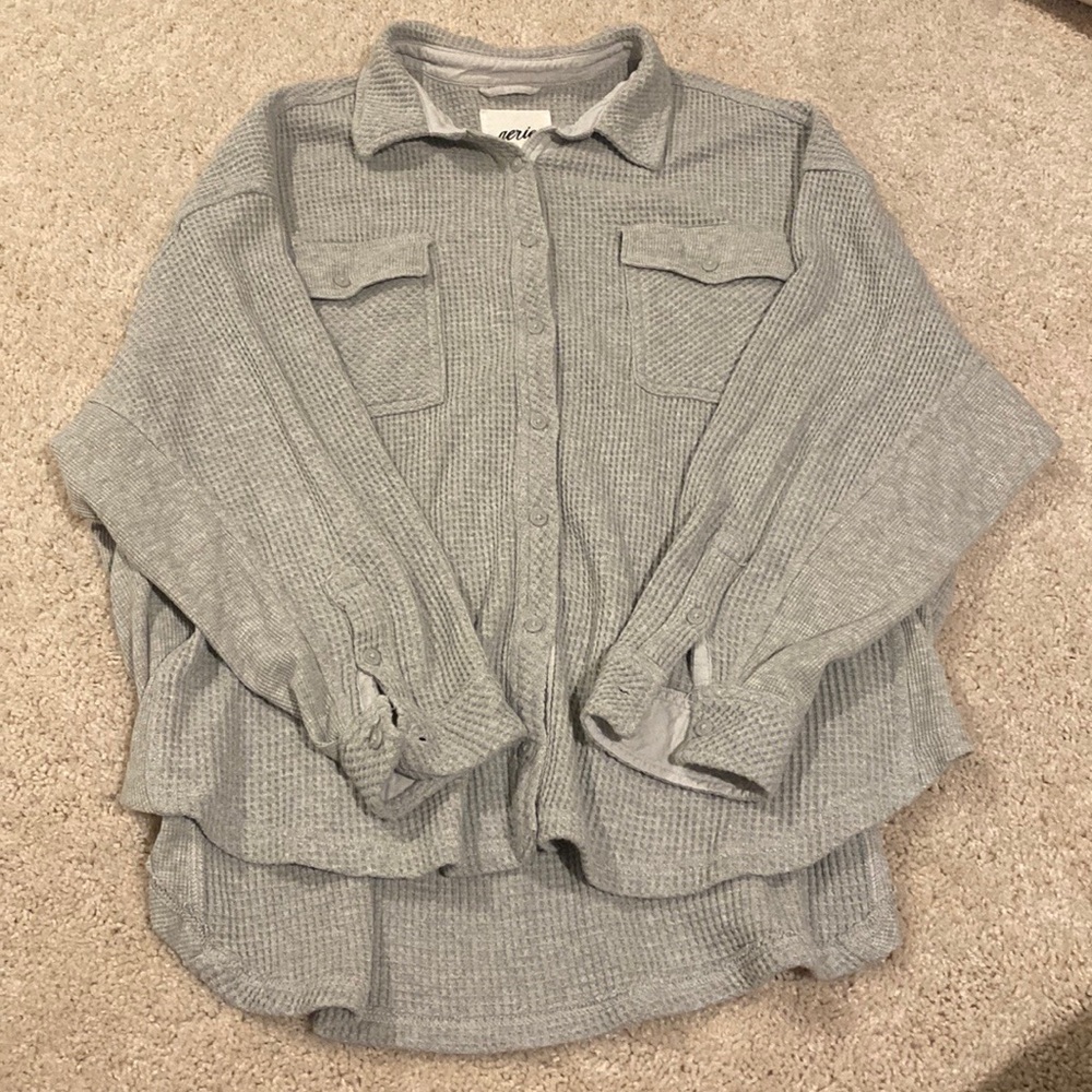 Aerie Waffle Button Up